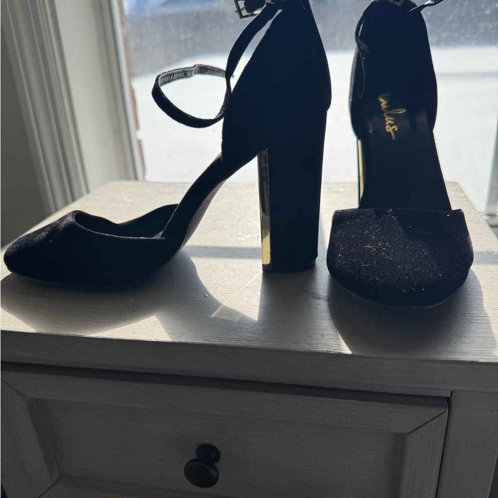 Lulu's Black Block Heel Women's Shoes
